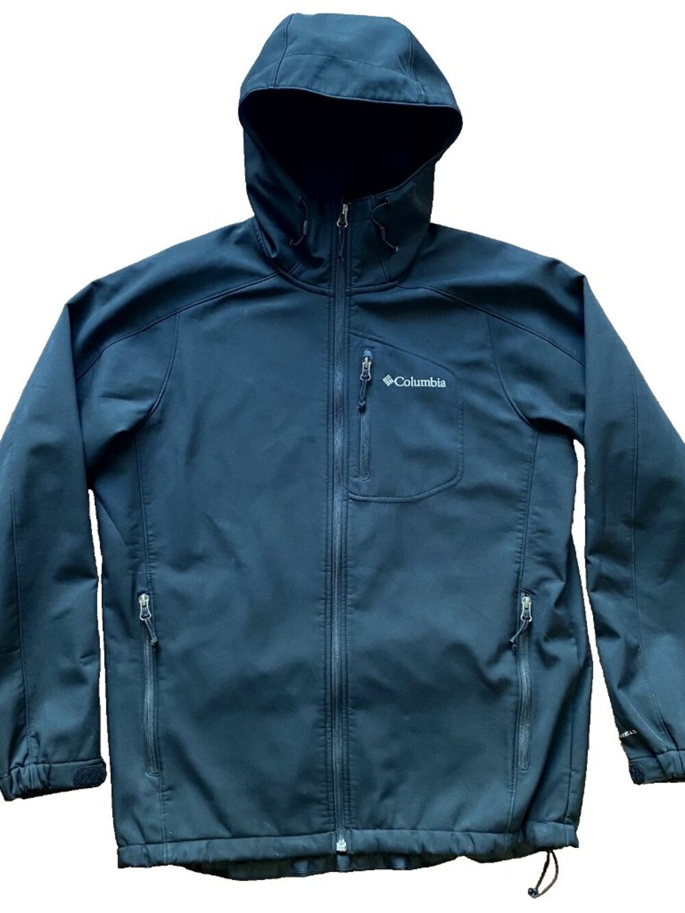 Columbia Omni-Shield Soft Shell Hooded Fleece Lined Jacket Black Mens Medium